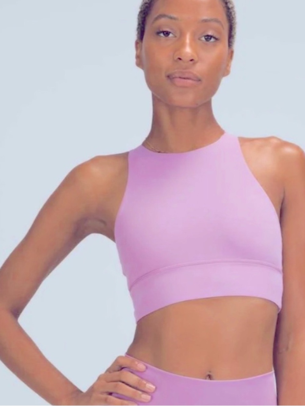 lululemon athletica High-Neck long line jubilee Lilac Sports Bra Sz 10